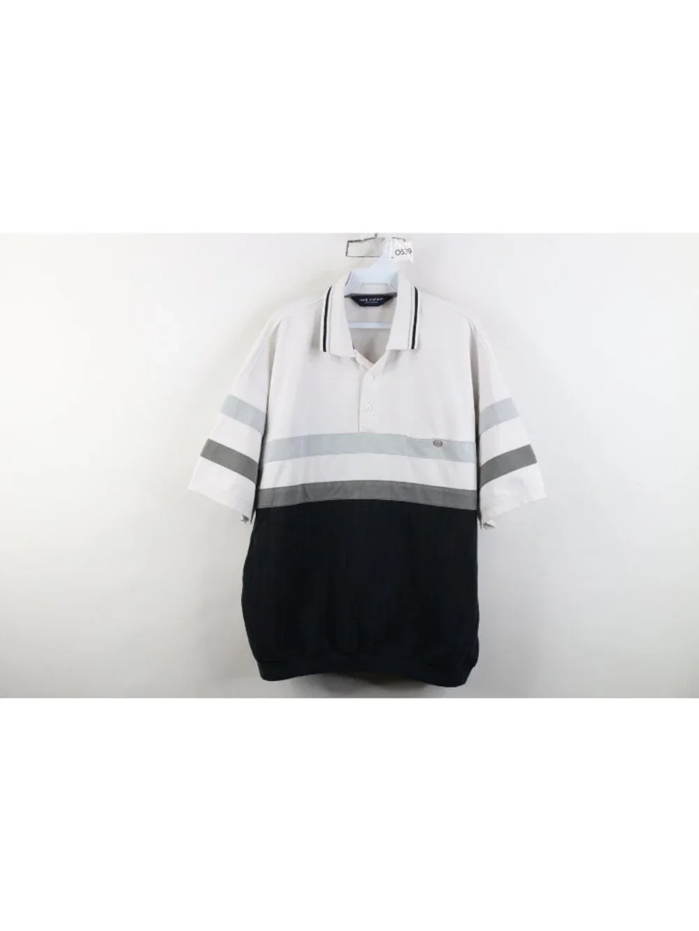 Vtg 90s Streetwear Mens XL Faded Striped Color Block Pullover Golf Polo Shirt